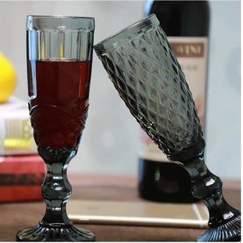 100-200M Vintage Padrão Esculpido Cálice Europeu de Socorro de Vinho tinto Copo de Champanhe Copo de Família da Barra de Multi-Propósito Vinho Definir 1