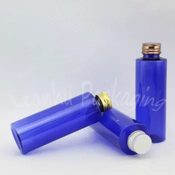 100 ml de Azul de Plástico de Garrafa de Alumínio Com Tampa de Rosca , 100CC Vazio Cosmético , Loções / Toner da Embalagem Garrafa 1