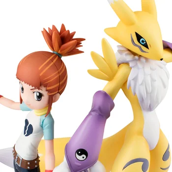 100% Original:Digital Monster Renamon & Ruki Makino 13cm de PVC Figura de Ação do Anime Figura de Modelo de Brinquedos Figura Coleção Boneca de Presente