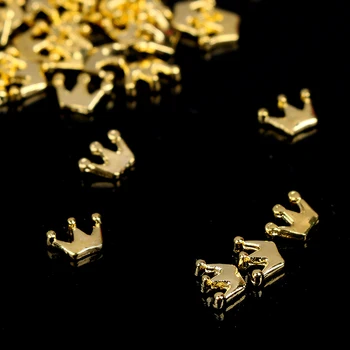 100 x 3D Coroa de Metal Patches da Arte do Prego Decorações Liga Prego Encantos Strass Unhas DIY de Gel UV Design Novo 5