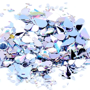 10000PCS Grande Pacote de Acrílico, Strass Lágrima Flatback Crystal AB Plana da Unha Strass 3D Decorações da Arte do Prego de DIY Ferramenta 1