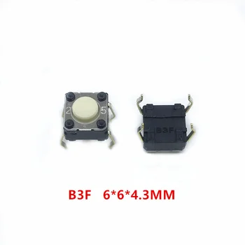 100Pcs original B3F luz, interruptor do toque de botão de pressão tátil para Logitech G300 G402 G600 G602 M215 M210 M325 M557 6*6*4.3 mm 2