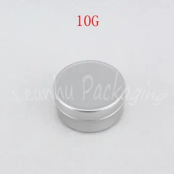 10G Todo de Alumínio Creme Jar, 10CC Brilho Labial / Máscara de / Creme de Olhos Exemplo de Embalagem Frasco Vazio Cosmético ( 100 PC/Lote )