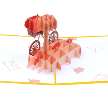 10pcs Artesanal Origami, Kirigami Bicicleta da caixa de correio 3D Cartões cartão de Convite Para o Casamento de Natal da Festa de Aniversário de Dom