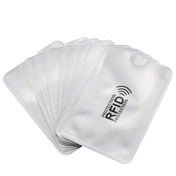10pcs folha de alumínio anti-desmagnetização tampa do cartão RFID blindagem saco NFC cartão de crédito anti-roubo de escova cartão de IDENTIFICAÇÃO protetor de