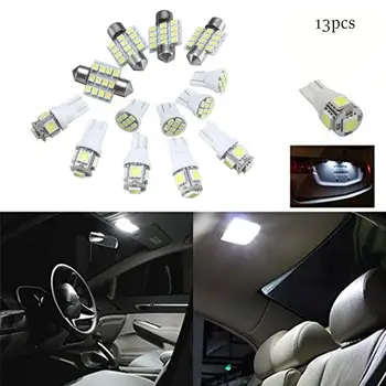 13pcs LED 1206 T10 27 de 36mm Carro Automático Interior Mapa de Luz Branca de Licença de Substituição do Kit de Placa de Lâmpada Bulbo Conjunto de Tronco Definir a Luz de Abóbada do