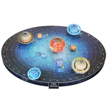 146Pcs 3D do Sistema Solar Puzzle Set Planeta Jogo de Tabuleiro de Papel DIY Quebra de Aprendizagem e de Ciências da Educação Brinquedo de Presente de Aniversário para Crianças