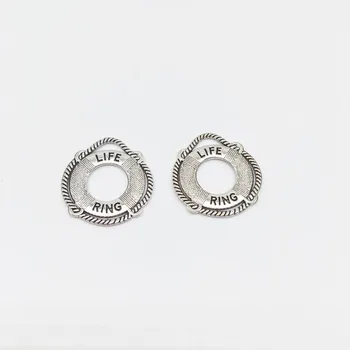 15 pcs Liga de Natação da forma de anel Encantos de Natação pingentes ajuste DIY brinco pulseira, colar de Jóias que faz 1