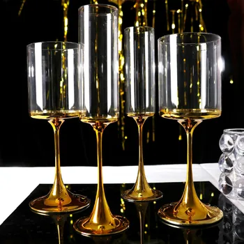 180-400ml avançadas de chumbo de cristal de vidro banhado a ouro de vinho tinto copo de champanhe Festa de Presente de licor de bebidas