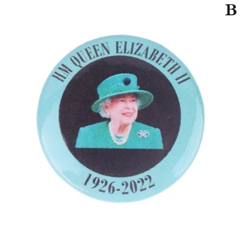1Pc A Rainha Elizabeth II Ícones Pinos Emblema Broches Emblemas de Metal Para a Roupa Mochila Decoração 2