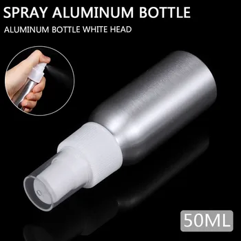 1pc Spray de Alumínio do Frasco de 50ml/100ml Vazio Reutilizável Bomba de Spray de Alumínio Garrafa de Viagem Perfume Embalagem Recipiente de Garrafas