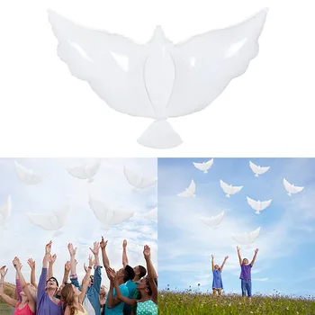 1pc Voando pombas Brancas Balões Pomba Da Paz Folha de Balões para Decoração de Casamento ao ar livre Felizes festas Adereços Foto Presentes Crianças