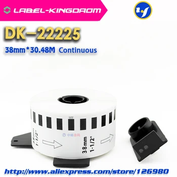 2 Recarga de Rolos de Cor Amarela DK-22225 Rótulo de 38mm*30.48 M Contínua de Etiqueta para Impressora Brother DK-2225 DK22225 3