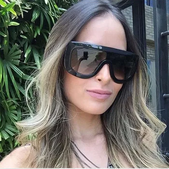 2019 Luxo Grande Armação Óculos de sol das Mulheres Designer Homem/Mulher de Óculos de Sol Vintage Clássico Grandes UV400 Exterior Oculos 1