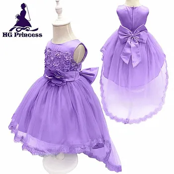 2020, a nova moda de roupas para crianças de Alfaiataria Traje de Casamento da Menina de Flor de Princesa Arco de Algodão de Crianças Vestido de 1