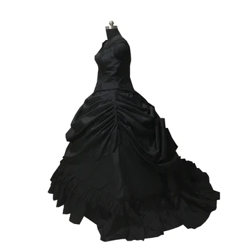 2020 Novo preto vitoriana Halloween vestido de Cosplay Colonial georgiano Renascimento Gótico Histórico vestido D-557