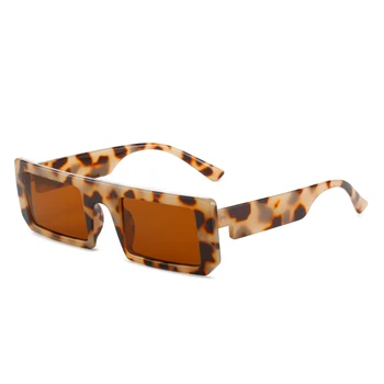 2021 Nova Moda Retângulo Óculos de sol das Mulheres os Homens Praça Quadro PC Lente Leopard Vintage da Marca do Designer de Qualidade de Óculos de Sol UV400 4