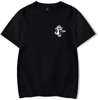 2022 GeorgeNotFound George Férias Penguin Merch Casual T-Shirt Unisexo De Manga Curta T-Shirt De Roupas
