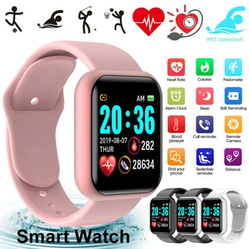 2022 Moda Inteligente Digital, Relógio Mulheres Homens com Y68 D20 de Chamada Bluetooth Lembrete de Câmara Remota do Esporte relógio de Pulso da Apple Android