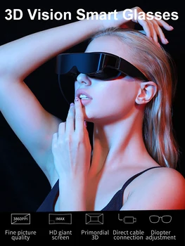 2022 Nova Objectiva 3D Smart Óculos de Vídeo Direto a Conexão do Cabo USB HD da Câmera da Tela de Desgaste VR Bluetooth wi-FI Dual alto-Falantes Estéreo