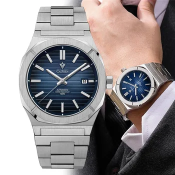 2022 Novo CADISEN Homens Relógio Mecânico Marca de Luxo Relógios Automáticos Para os Homens NH35A Cristal de Safira de Mergulho relógio de Pulso Reloj Hombre
