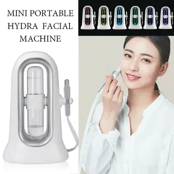 2022 NOVO Portátil Mini Hydra Dermoabrasão Máquina Facial oxigênio W/LED Beleza de acne Cravo Espinha Removedor de Sucção Limpeza dos Poros