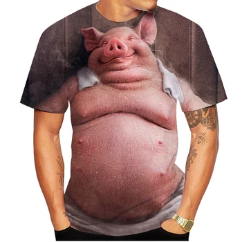 2022 Popular Novidade Animal Porco Impressão 3d T-shirt Engraçada do Porco Verão Casual T-shirt XS-5XL