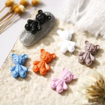 20Pcs/muito Violento Urso Nail Art Encantos Kawaii Bonito 3D Crystal Cartoon Strass Decorações Mini Manicure Acessórios 10X15mm 1