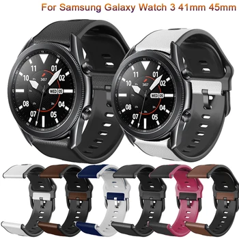 22 20 mm, Pulseira de Couro para Samsung Galaxy Watch 3 41 45mm Galaxy Watch 42mm Pulseira Para Huawei Assistir GT2 46mm Substituição da Correia