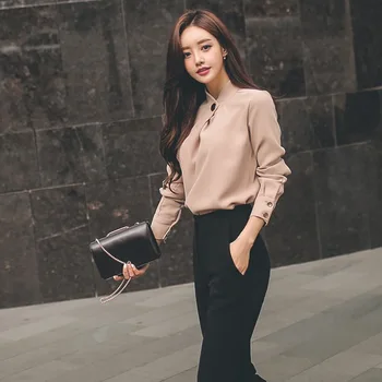2pcs de Chiffon Camisas, Blusas das Mulheres Blusas Plus Size, Roupas Femininas coreano E Camisas Vintage Tops Vestuário de Mulher Vetement Femme