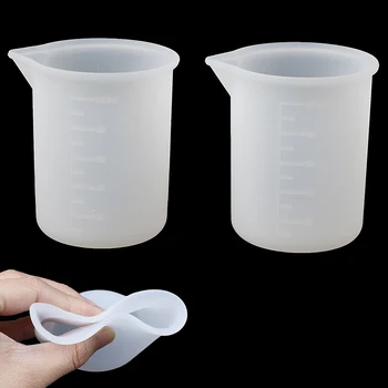 2Pcs de Lavagem livre de sílica gel copo de medição de DIY ferramentas manuais, com escala de 100 ml de mistura copa do gel de Sílica copo de medição 0