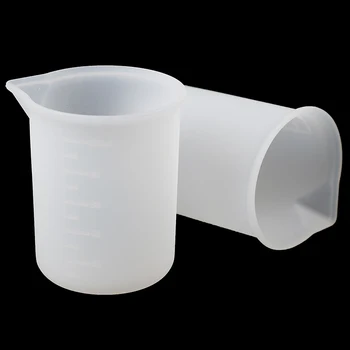 2Pcs de Lavagem livre de sílica gel copo de medição de DIY ferramentas manuais, com escala de 100 ml de mistura copa do gel de Sílica copo de medição 1