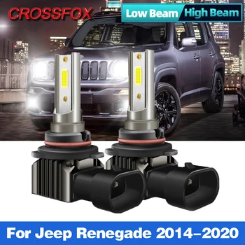 2Pcs H4 LED Carro LED Farol de Carro Turbo Lâmpadas de Luz 90W 12000LM 6000K Canbus Auto Lâmpada de Erro Grátis Para Jeep Renegade 2014-2020
