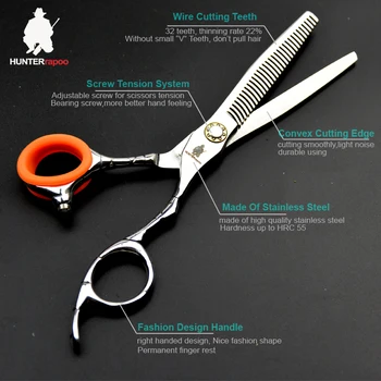 30% de desconto HT9136 tesoura de cabelo, tesouras profissionais conjunto japão 6 polegadas de cabeleireiro desbaste, tesouras para barbearia cortar cabelo 3
