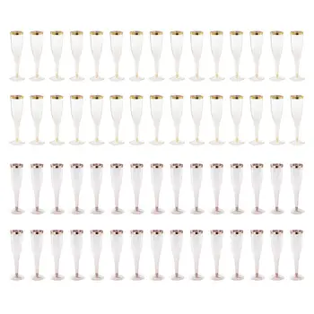 30 Pcs Copos de Fantasia Brilho Elegante Clássico Ware Champanhe Flautas de Plástico Descartáveis Transparentes para Aniversários festas
