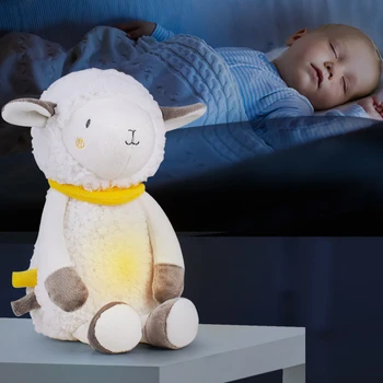 30cm Eletric Música de Pelúcia Boneca Quente Ligthing Bebê Dormir Boneca Conforto Sono do Bebê Boneca Luz Brinquedos com Caixa de Presente
