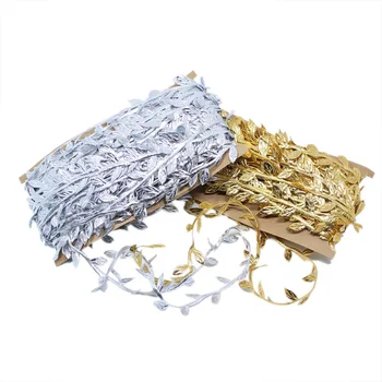 30Meters/Saco de Ouro Prata Artificial de Vime Deixa DIY Tecido Pano de Flores do Casamento Festa de Natal, Grinalda e Acessórios Decorativos