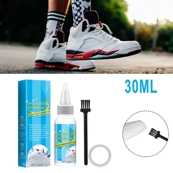 30ml Sapatos Brancos Aspirador de Branqueamento Gel de Limpeza Para Sapato Escova de Sapato Tênis Tênis de Limpeza, Fazendo Com Fita Ferramenta de Limpeza