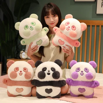 38cm Kawaii 5 Cores Suaves Amor Panda de Pelúcia Boneca, Brinquedos do Animal Bonito de Pelúcia Office Travesseiro Nap Conforto de Casa Almofada Menina Presentes Crianças