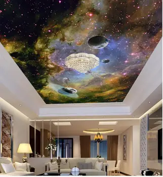 3D papel de Parede Personalizado com foto de papel de parede céu fantasia paisagem sala de estar, Restaurante teto parede pintura mural painel 3D papel de Parede