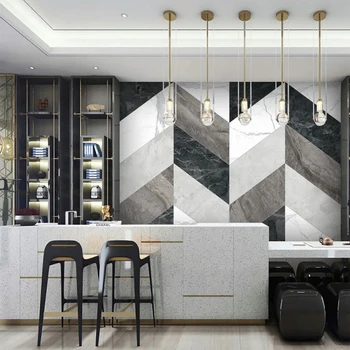 3D personalizado Mural Moderno Geométricas Padrões de Mármore Preto Cinza Branco papel de Parede para Quarto, Sala de estar do Hotel Store na Parede do Fundo 1