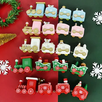 4 Nós, Feliz Natal Trem de Madeira Ornamento de Natal, Enfeites para a Casa de Papai Noel de Natal Natal Noel de Ano Novo, Presentes de Natal