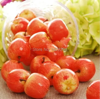 40 mini artificial cor-de-rosa maçãs do falso fruto falso comida de casa decoração Esboços ferramenta de flores artificiais