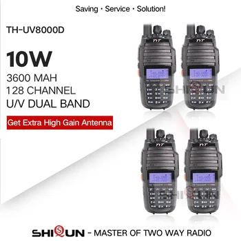 4PCS TH-UV8000D Walkie Talkie 10 KM Dual Band VHF UHF 10W Rádio Comunicador 10 km 3600mAh Cruz-banda de Função de Repetidor tyt rádio 1