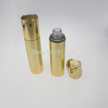 50pcs 50g de ouro airless embalagens para cosméticos , pp 50ml airless frasco para cosméticos ,vazio rodada 50g airless cosmético