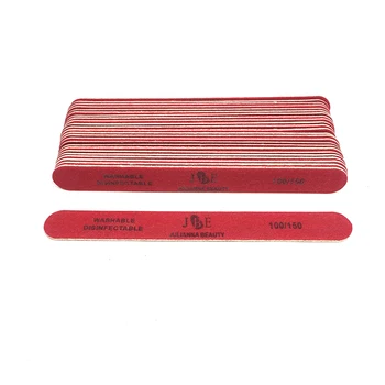50Pcs por grosso de madeira Vermelho arquivo de prego 100/150 Frete Grátis Moagem de Moldar Polimento Manicure Pedicure Unhas de Ferramentas de Arte 3