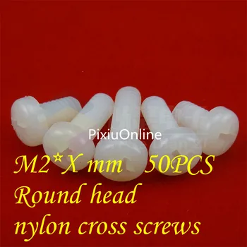 50PCS YT430 M2 * X mm parafuso de Nylon parafuso Plástico Pan de Plástico da Cabeça do Parafuso cabeça Redonda cruz parafusos de cabeça de panela Plug