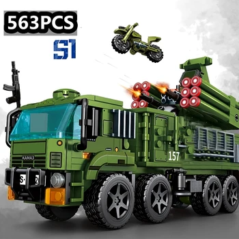 563PCS WW2 Militar Blocos de Construção S1 Veículo de Combate Blindado de Blocos de Construção Arma Veículo Tijolos de brinquedo Presentes