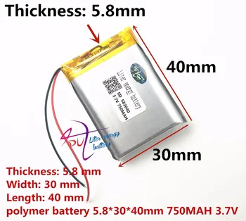 583040 3,7 V 603040 750 mah bateria de lítio-ion polímero bateria produtos de qualidade a qualidade do FCC ROHS do CE da autoridade de certificação