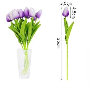 5pcs PU tulipas flores artificiais para casamento real toque Falso tulipas flores home acordo buquê de festa decoração decoração de escritório 4